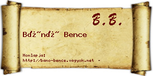 Bánó Bence névjegykártya